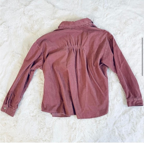 Zara Corduroy Mauve/Pink button up shirt Size M - Picture 3 of 3